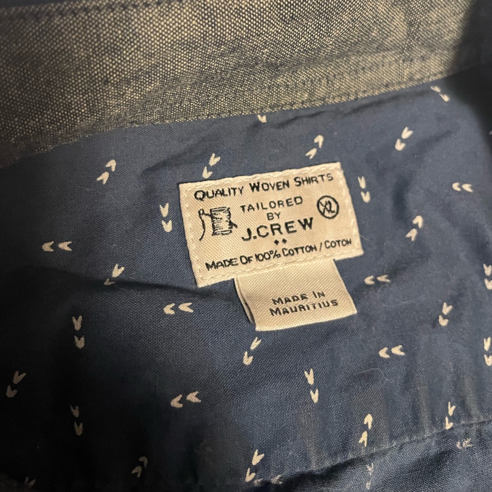 J. Crew Navy Arrow Print Shirt 100% cotton